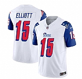 Men & Women & Youth New England Patriots #15 Ezekiel Elliott White Blue 2023 F.U.S.E. Vapor Limited Jersey,baseball caps,new era cap wholesale,wholesale hats